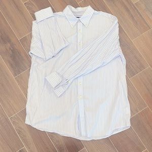 Men’s dress shirt, cufflink ready. Yellow stripes